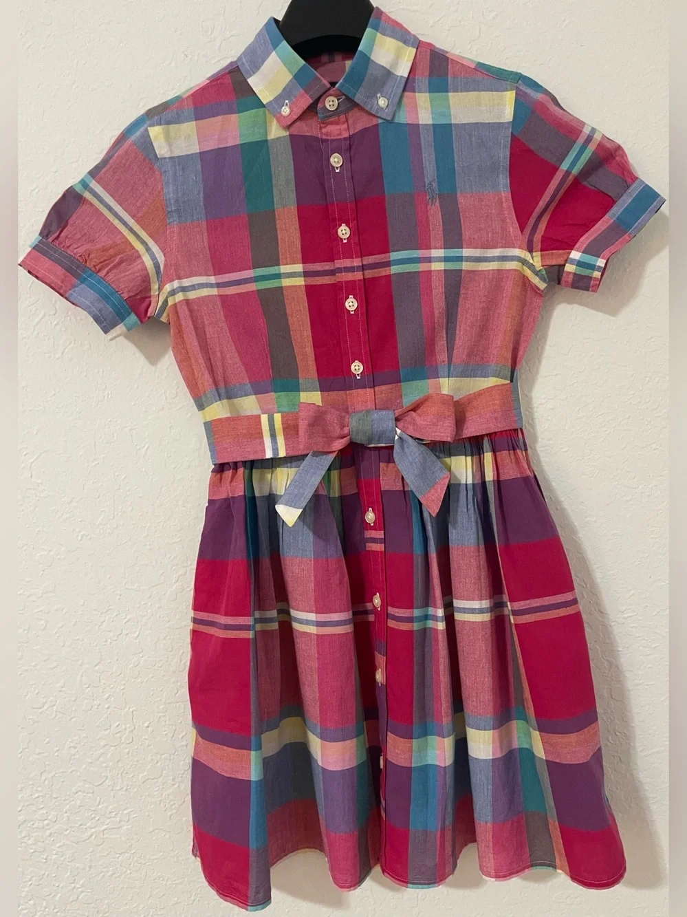 Polo by Ralph Lauren Multi-Color Madras Plaid Shirtdress